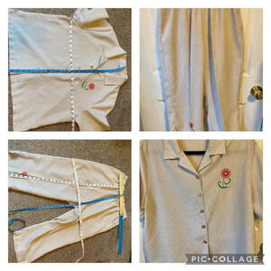 Vintage Adrian Delafield For Haband Matching Blouse and Casual Pants Wo Sz LP